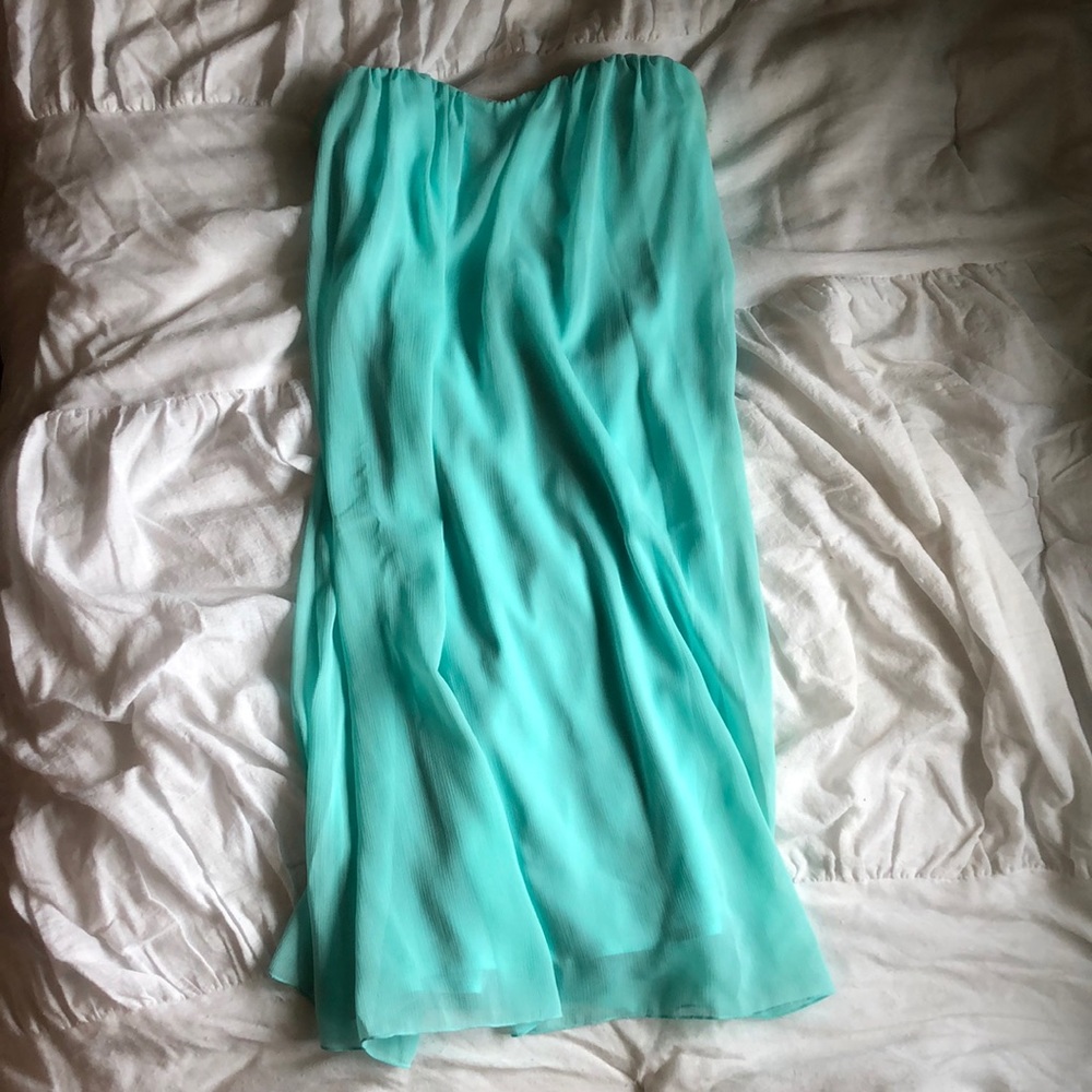Venus teal strapless dress